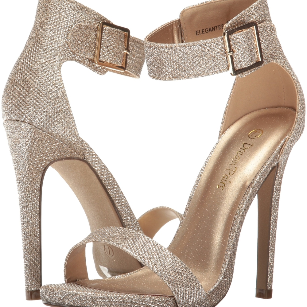 Women's Champagne Shimmer Heels Size 7